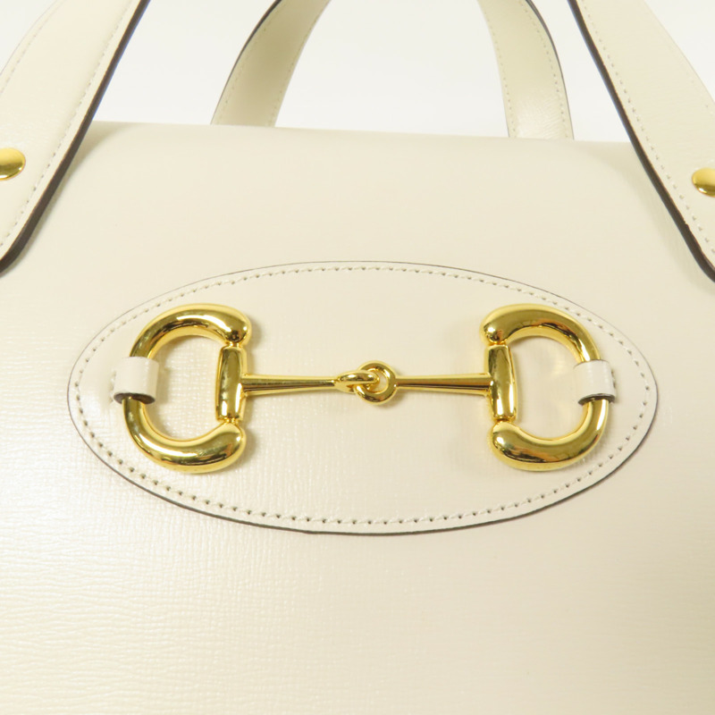 GUCCI 牛皮皮革1955 Horsebit Boston Bag金扣手挽袋-9