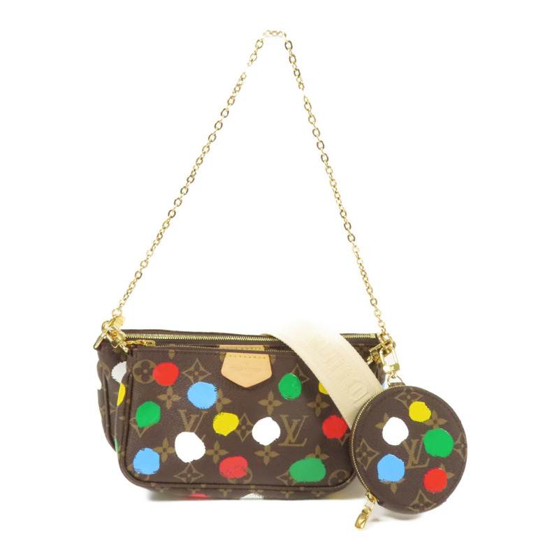 LOUIS VUITTON Monogram LV X YK Pochette金扣手挽肩背兩用袋-0