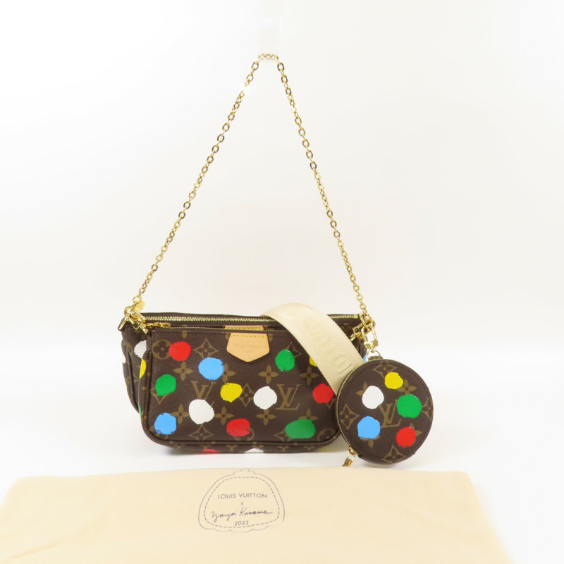 LOUIS VUITTON Monogram LV X YK Pochette金扣手挽肩背兩用袋-6