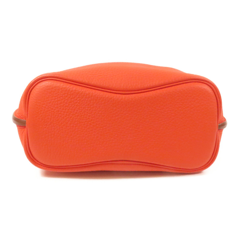 HERMES Togo皮革So Kelly 22銀扣肩背袋Capucine-3