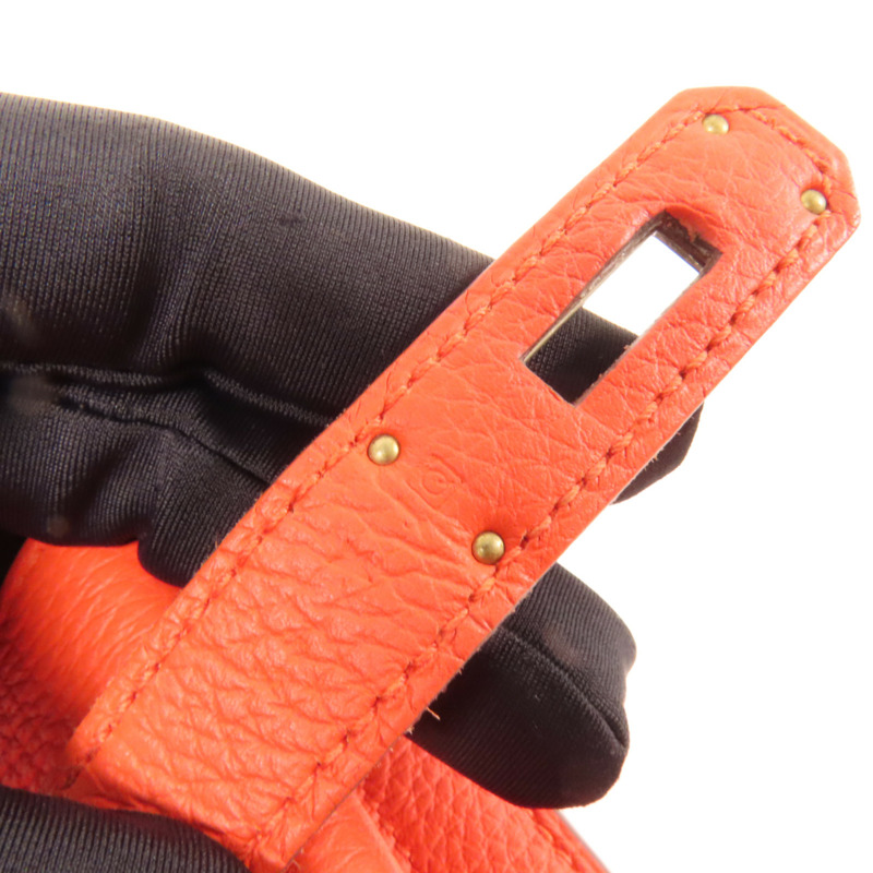 HERMES Togo皮革So Kelly 22銀扣肩背袋Capucine-5