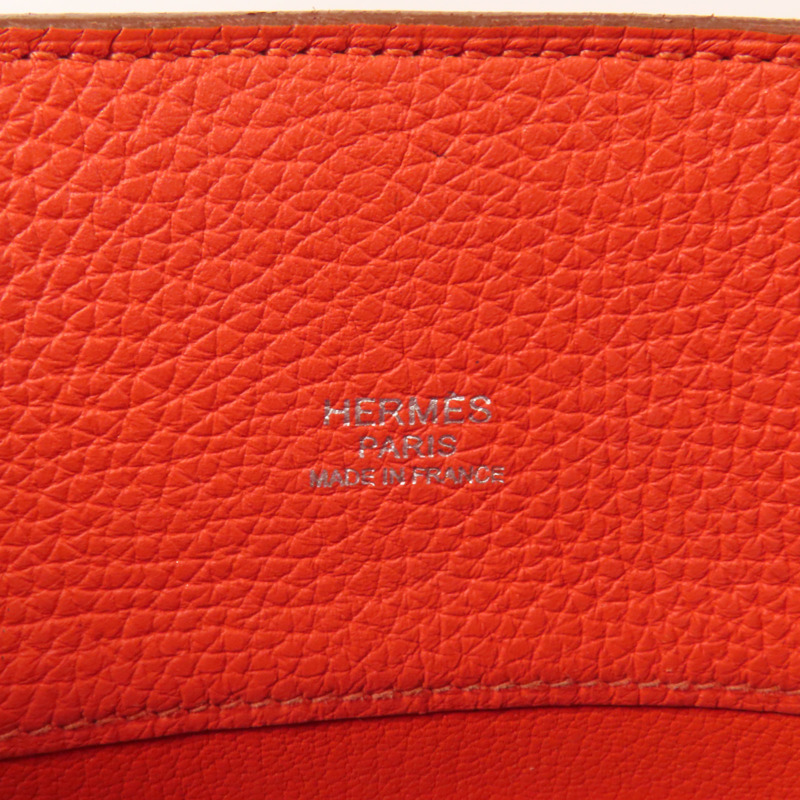 HERMES Togo皮革So Kelly 22銀扣肩背袋Capucine-7