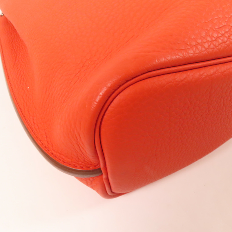 HERMES Togo皮革So Kelly 22銀扣肩背袋Capucine-8