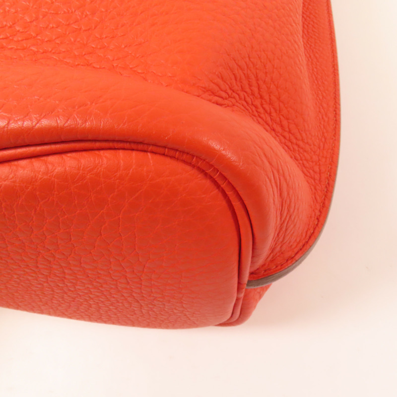 HERMES Togo皮革So Kelly 22銀扣肩背袋Capucine-11