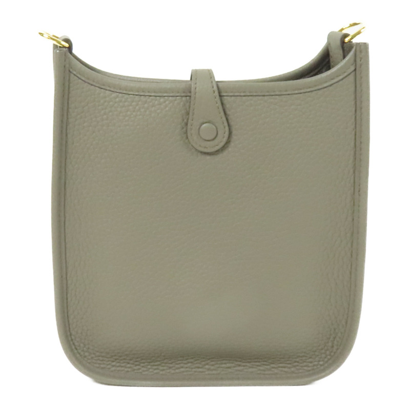 HERMES Clemence皮革Evelyne TPM金扣肩背袋Gris Etain-1