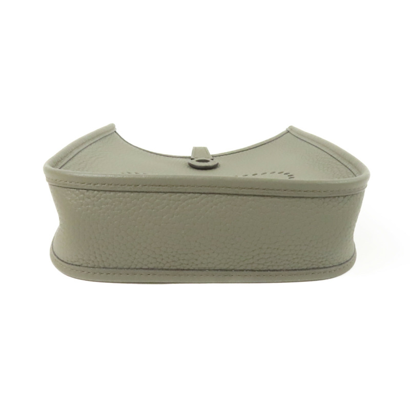 HERMES Clemence皮革Evelyne TPM金扣肩背袋Gris Etain-3