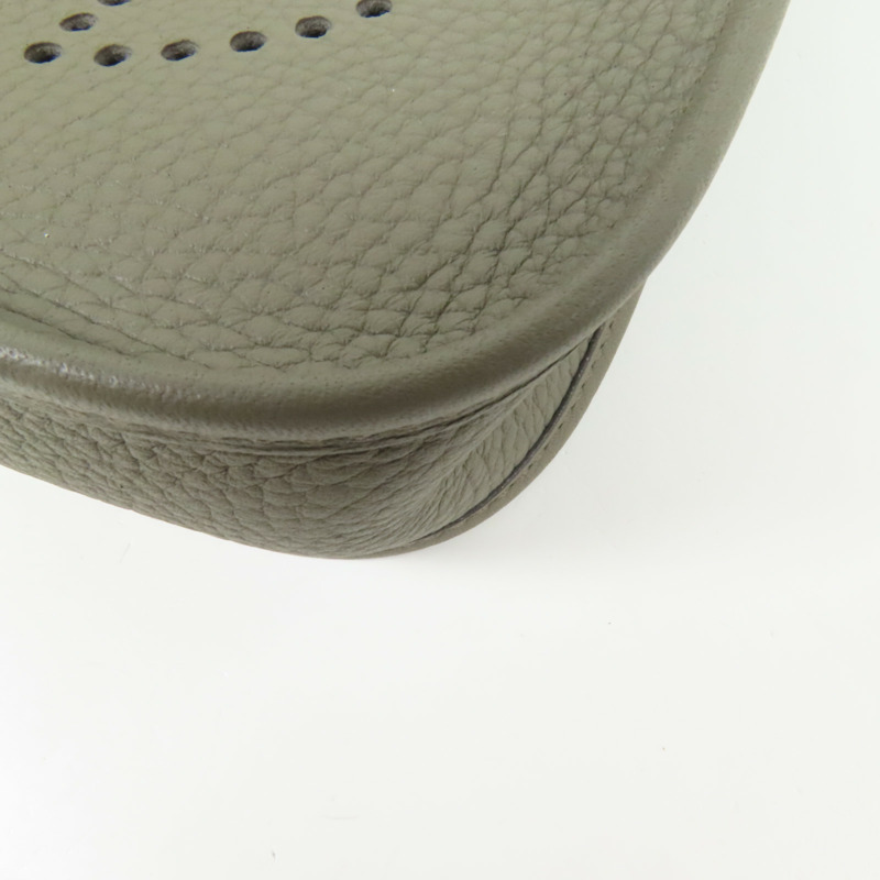HERMES Clemence皮革Evelyne TPM金扣肩背袋Gris Etain-8