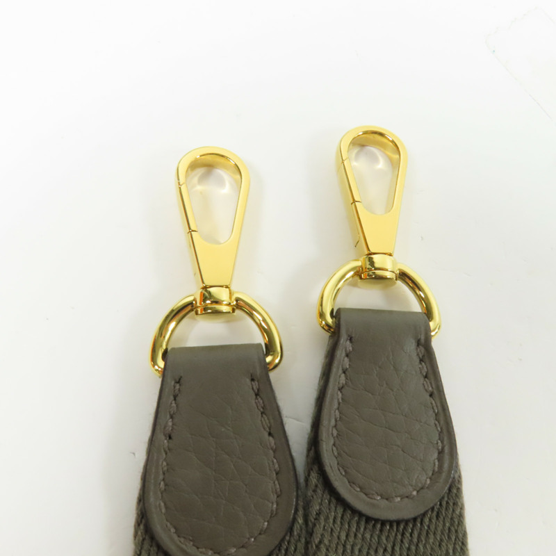 HERMES Clemence皮革Evelyne TPM金扣肩背袋Gris Etain-11
