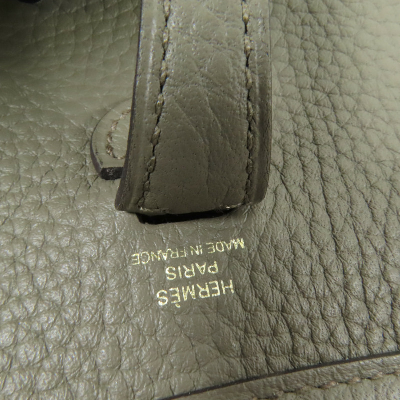 HERMES Clemence皮革Evelyne TPM金扣肩背袋Gris Etain-14
