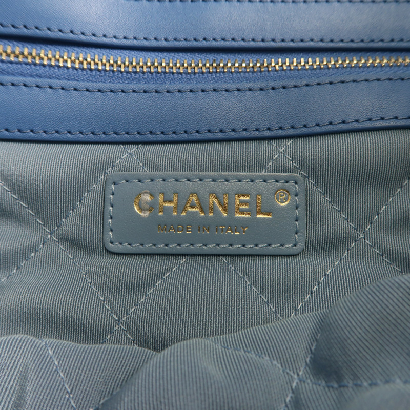 CHANEL 帆布Chain Shoulder金扣鏈帶手挽肩背兩用袋-11