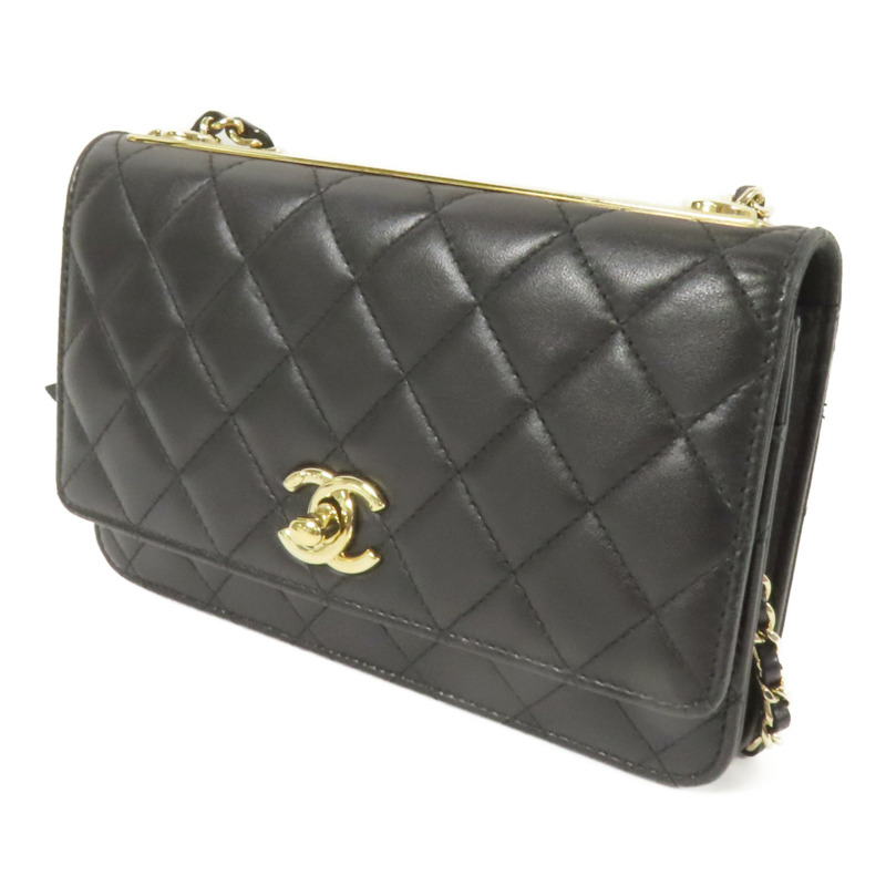 CHANEL 羊皮皮革Trandy CC WOC金扣鏈帶肩背袋-2