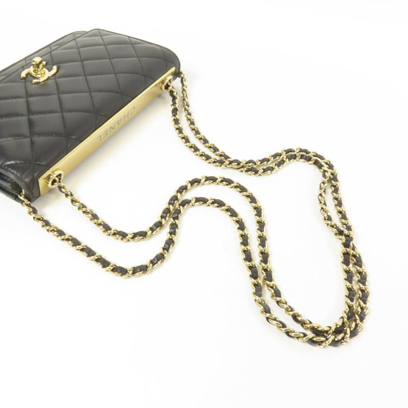 CHANEL 羊皮皮革Trandy CC WOC金扣鏈帶肩背袋-7