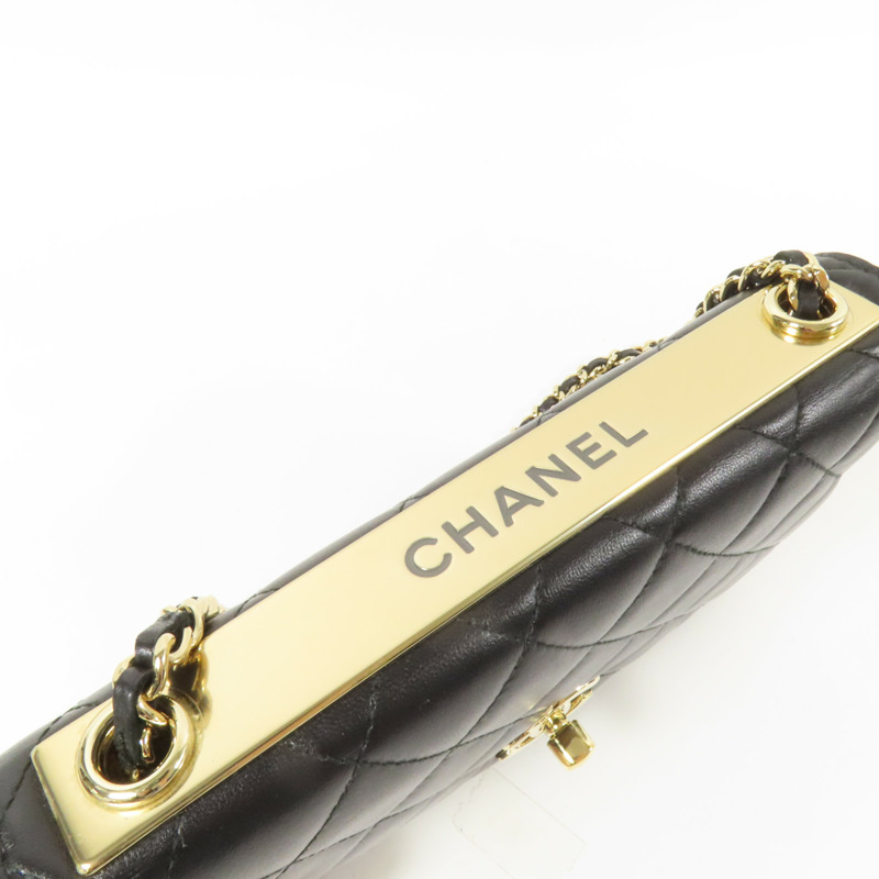 CHANEL 羊皮皮革Trandy CC WOC金扣鏈帶肩背袋-15