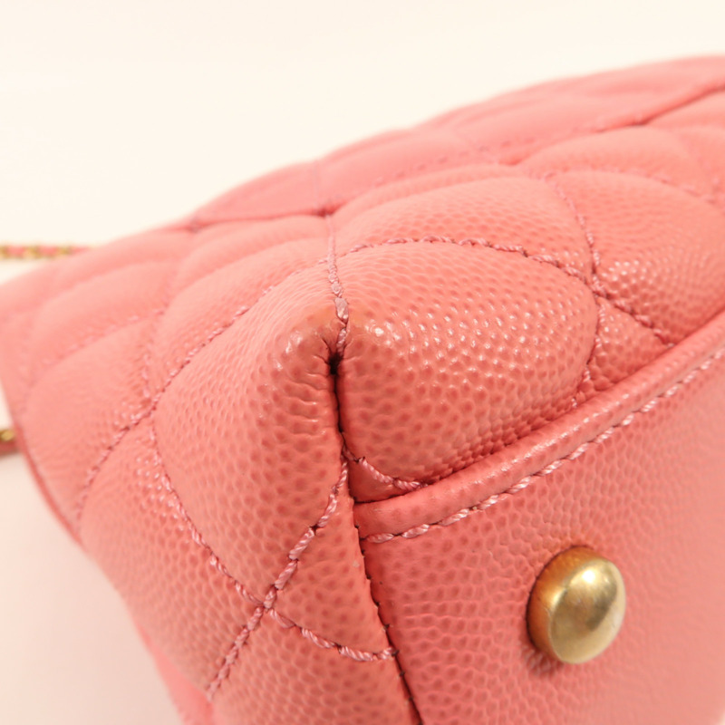 CHANEL 牛皮皮革Coco Handle Small金扣鏈帶手挽肩背兩用袋-7