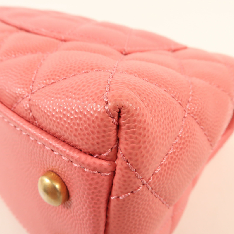 CHANEL 牛皮皮革Coco Handle Small金扣鏈帶手挽肩背兩用袋-8