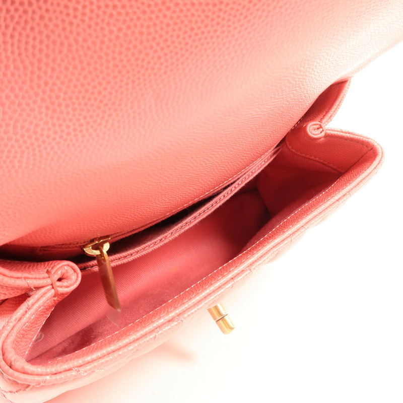CHANEL 牛皮皮革Coco Handle Small金扣鏈帶手挽肩背兩用袋-13