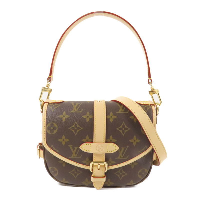 LOUIS VUITTON Monogram Saumur BB金扣手挽肩背兩用袋-0