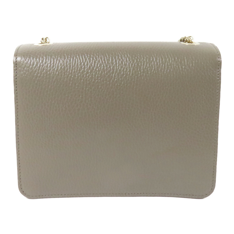GUCCI 牛皮皮革Interlocking G金扣鏈帶肩背袋-1