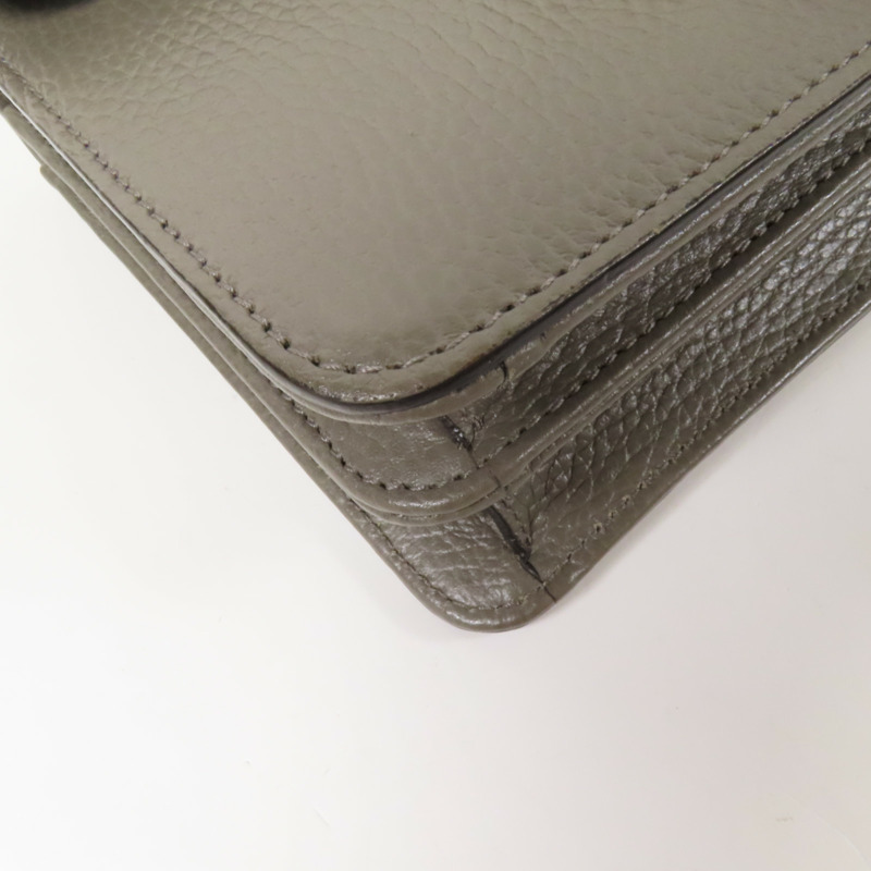 GUCCI 牛皮皮革Interlocking G金扣鏈帶肩背袋-4