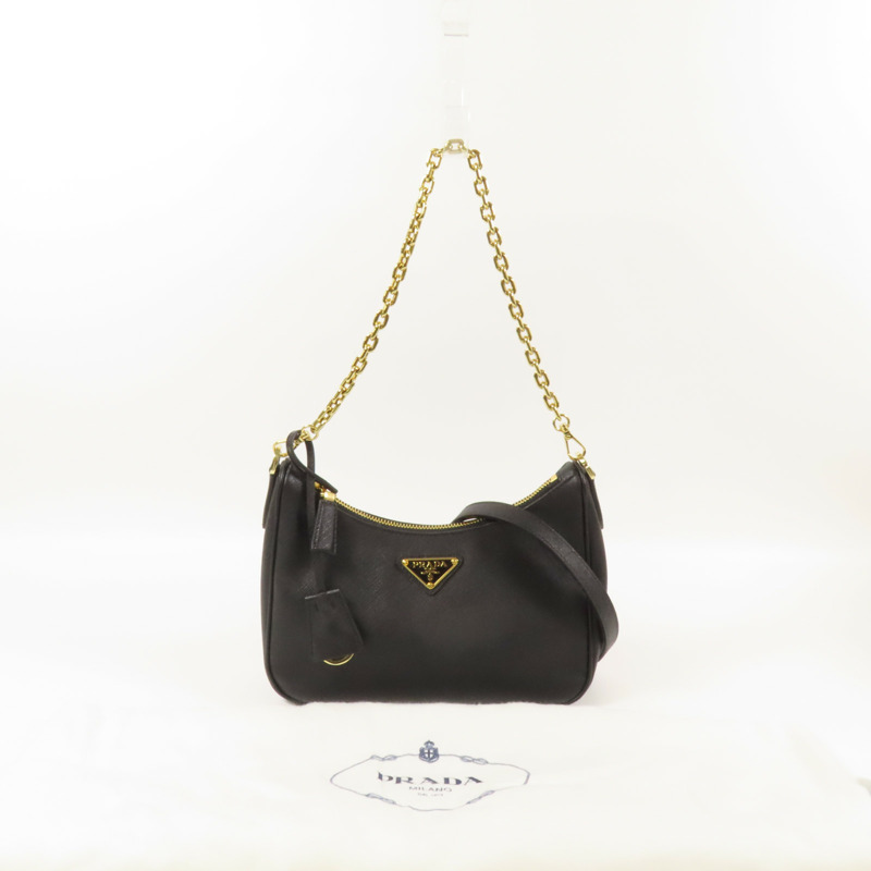 PRADA Saffinao皮革金扣手挽肩背兩用袋-7