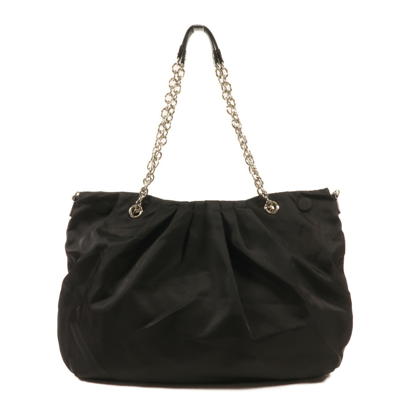 agnes b. 尼龍Shoulder Bag銀扣手挽肩背兩用袋-1