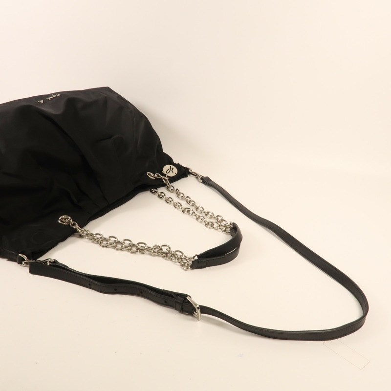 agnes b. 尼龍Shoulder Bag銀扣手挽肩背兩用袋-4