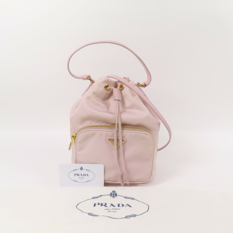 PRADA 尼龍Duet Re-Nylon Bucket Bag金扣手挽肩背袋兩用袋-7