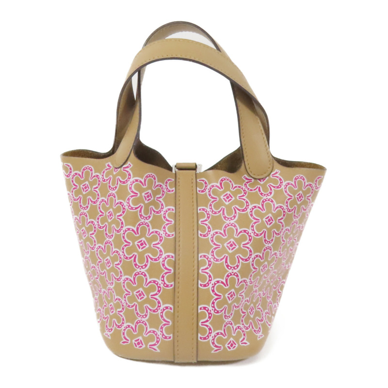 HERMES Swift皮革Micro Picotin Daisy 14銀扣手挽袋Chai-1
