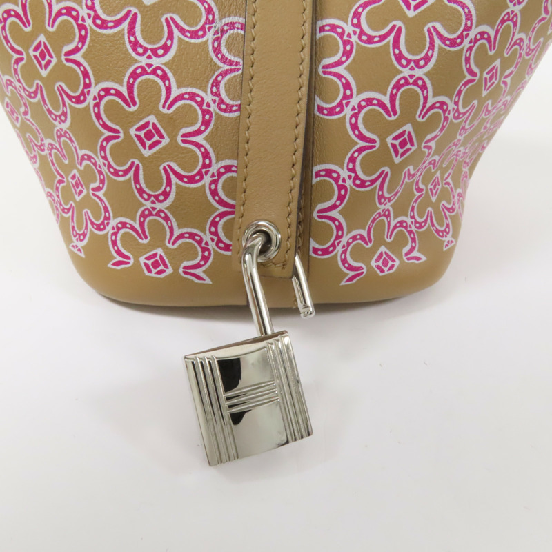 HERMES Swift皮革Micro Picotin Daisy 14銀扣手挽袋Chai-14