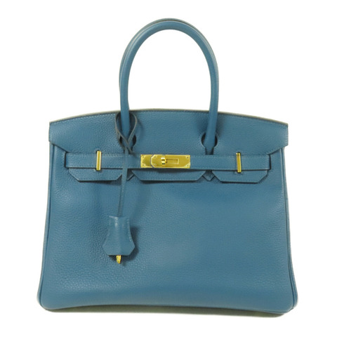 HERMES Togo皮革Birkin 30金扣手挽袋Bleu de Galice