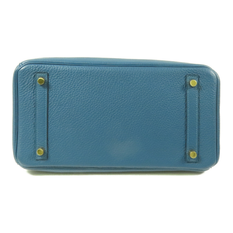 HERMES Togo皮革Birkin 30金扣手挽袋Bleu de Galice-3