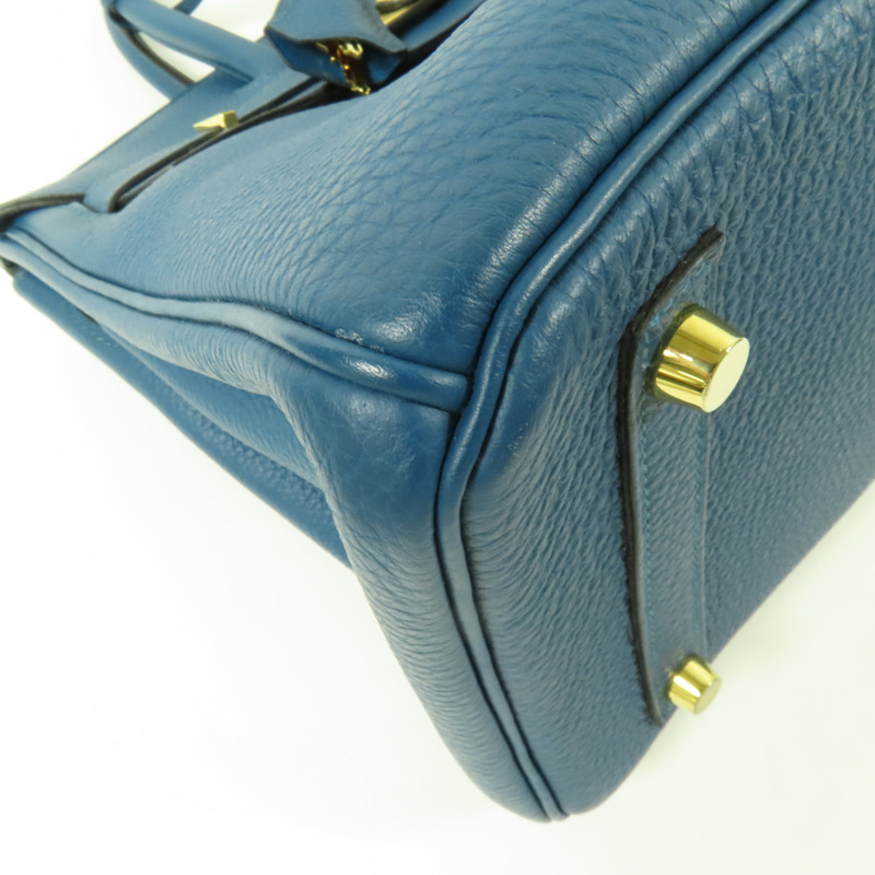 HERMES Togo皮革Birkin 30金扣手挽袋Bleu de Galice-4