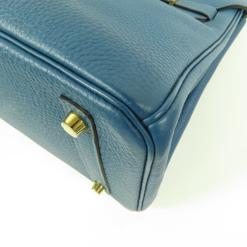 HERMES Togo皮革Birkin 30金扣手挽袋Bleu de Galice-5