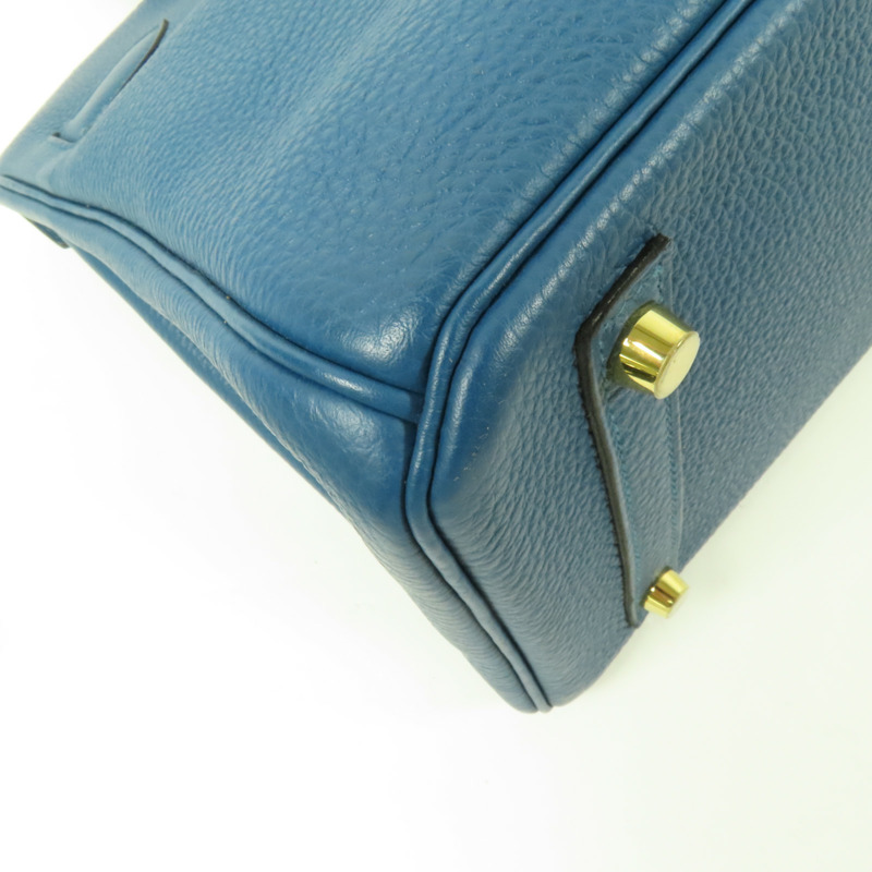 HERMES Togo皮革Birkin 30金扣手挽袋Bleu de Galice-6
