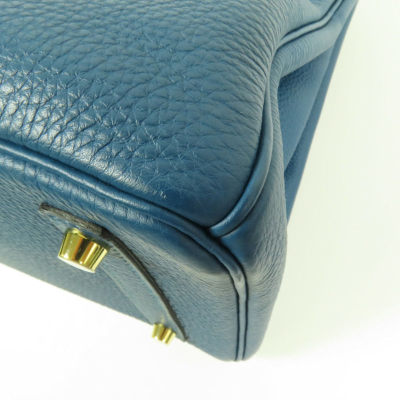 HERMES Togo皮革Birkin 30金扣手挽袋Bleu de Galice-7