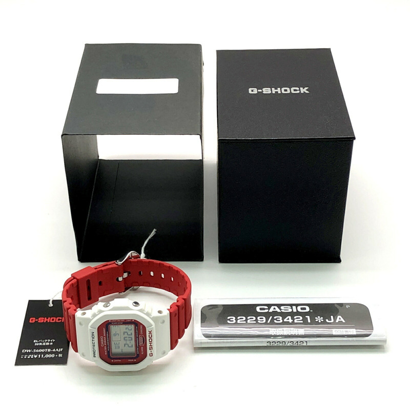 G-SHOCK CASIO DW-5600TB-4A THROW BACK 1983 腕錶 白色 x 紅色 EL 2017 年 11 月發售 三國丘店 ITIVASJRHGAC-9