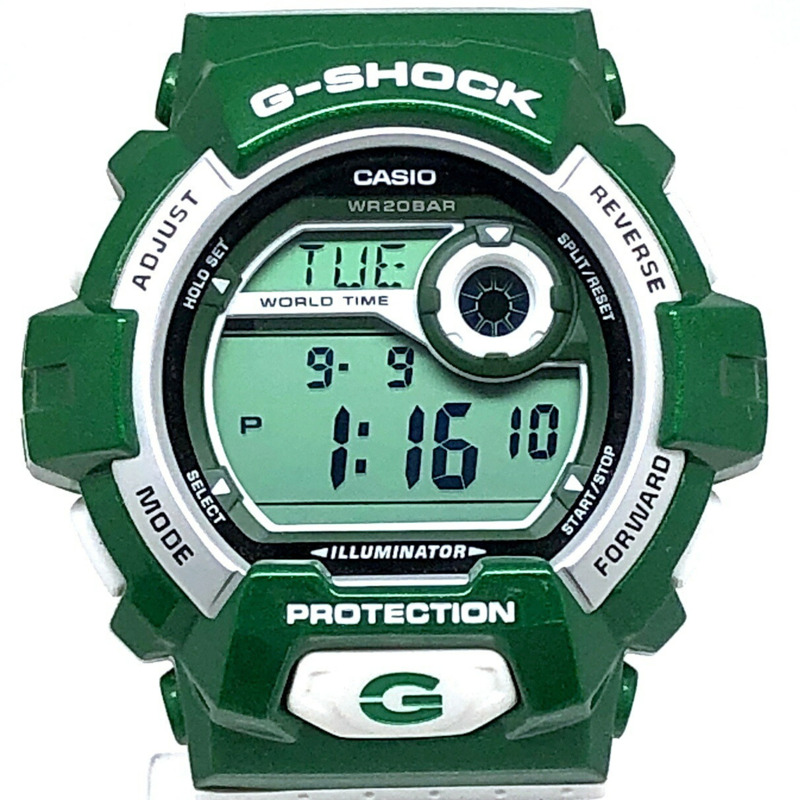 G-SHOCK CASIO G-8900CS-3 瘋狂色彩手錶,大錶殼,高亮度 LED 背光,金屬綠白色飾面,2014 年 7 月發售,三國丘店,ITAE5L75JUHY-0