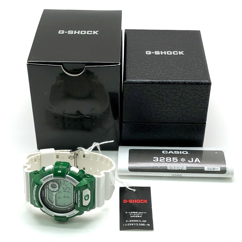 G-SHOCK CASIO G-8900CS-3 瘋狂色彩手錶,大錶殼,高亮度 LED 背光,金屬綠白色飾面,2014 年 7 月發售,三國丘店,ITAE5L75JUHY-9