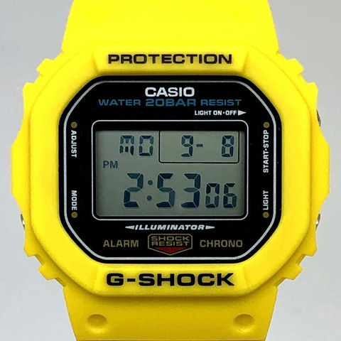 G-SHOCK CASIO DWE-5600R-9 手錶，黃色 Speed，早期色彩復興，替換錶帶和錶圈套裝，DW-5600C-9B 復刻版，2021 年 10 月發售，三國丘店，IT1MCKIY7TCC