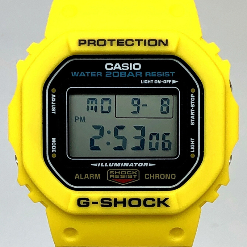 G-SHOCK CASIO DWE-5600R-9 手錶，黃色 Speed，早期色彩復興，替換錶帶和錶圈套裝，DW-5600C-9B 復刻版，2021 年 10 月發售，三國丘店，IT1MCKIY7TCC-0