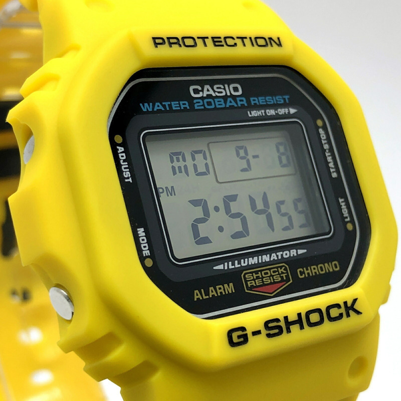 G-SHOCK CASIO DWE-5600R-9 手錶，黃色 Speed，早期色彩復興，替換錶帶和錶圈套裝，DW-5600C-9B 復刻版，2021 年 10 月發售，三國丘店，IT1MCKIY7TCC-3