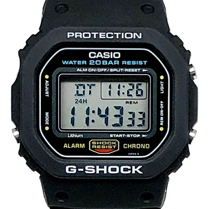 G-SHOCK CASIO DW-5600C-1 M691 手錶,CASIO 官方修復,國內 20 巴速度型號,無階梯式錶圈,旋入式錶背,鏡面拋光,微型燈泡,80 年代,1987 年 6 月發售,三國丘店,IT1IT8P0525G-0