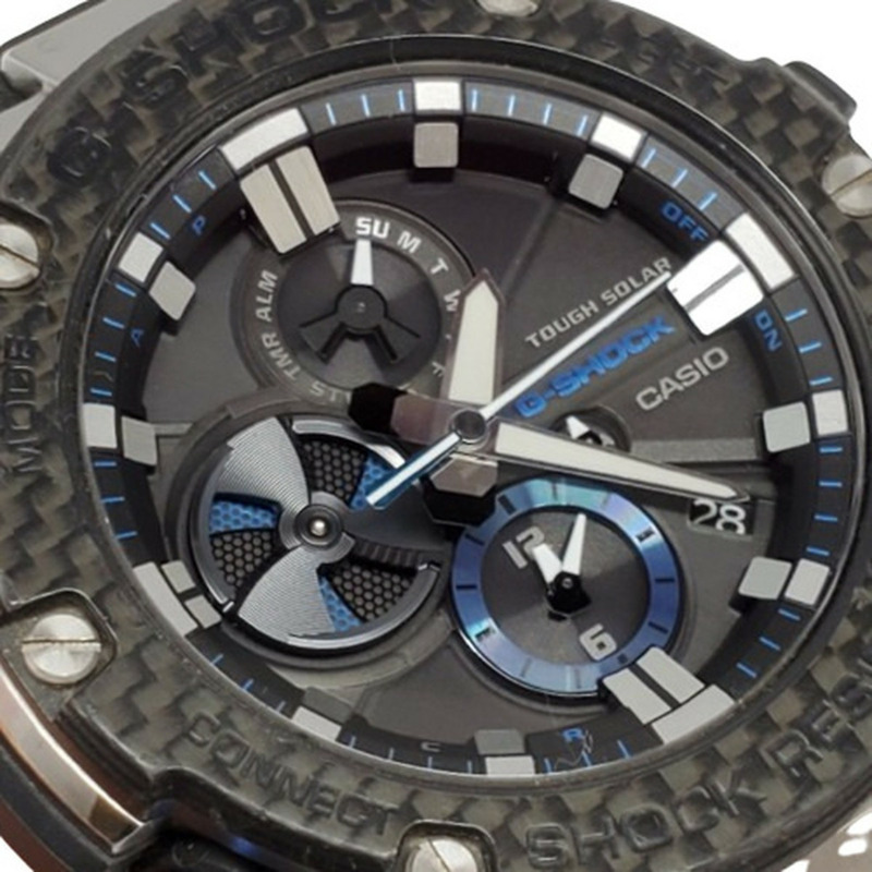 G-SHOCK CASIO GST-B100XA-1A G-STEEL 手錶,配備碳纖維錶圈、堅固太陽能、藍牙、行動連接、LED 燈、指針式、黑白,2017 年 11 月發售,貝塚店,ITWDJBT4AG-4