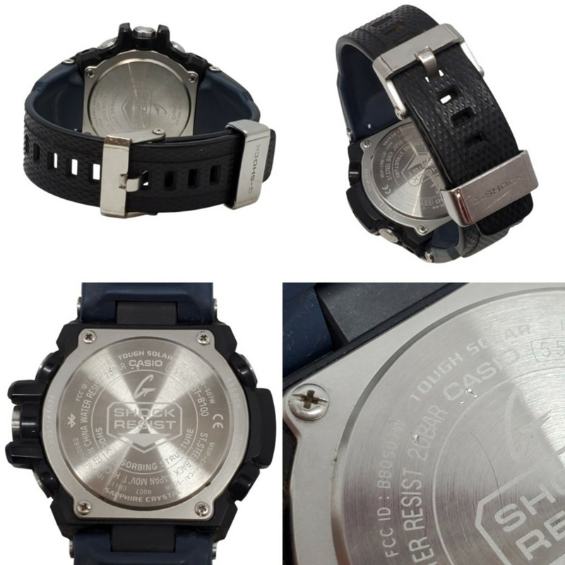 G-SHOCK CASIO GST-B100XA-1A G-STEEL 手錶,配備碳纖維錶圈、堅固太陽能、藍牙、行動連接、LED 燈、指針式、黑白,2017 年 11 月發售,貝塚店,ITWDJBT4AG-7