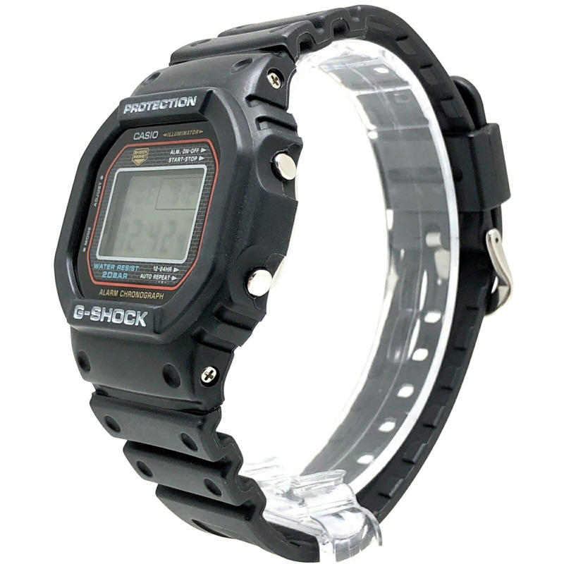 G-SHOCK CASIO DW-5000-1 手錶，復刻初代 DW-5000C，螺旋式後蓋 EL 背光，2001 年 3 月發售，三國丘店 ITWHHXGDC8KG-2