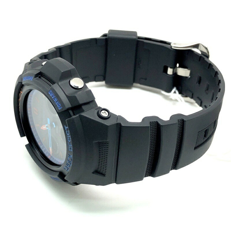 G-SHOCK CASIO AWR-M100SCT-1A 城市迷彩系列 堅固耐用 太陽能 指針式數位手錶 黑色 x 藍橙 2021年2月發售 三國丘店 IT7FBL5SJMJY-4