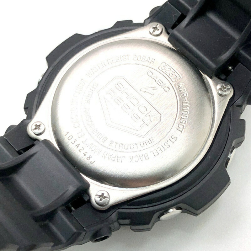 G-SHOCK CASIO AWR-M100SCT-1A 城市迷彩系列 堅固耐用 太陽能 指針式數位手錶 黑色 x 藍橙 2021年2月發售 三國丘店 IT7FBL5SJMJY-7