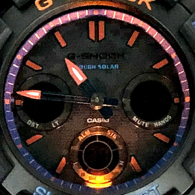 G-SHOCK CASIO AWR-M100SCT-1A 城市迷彩系列 堅固耐用 太陽能 指針式數位手錶 黑色 x 藍橙 2021年2月發售 三國丘店 IT7FBL5SJMJY-8