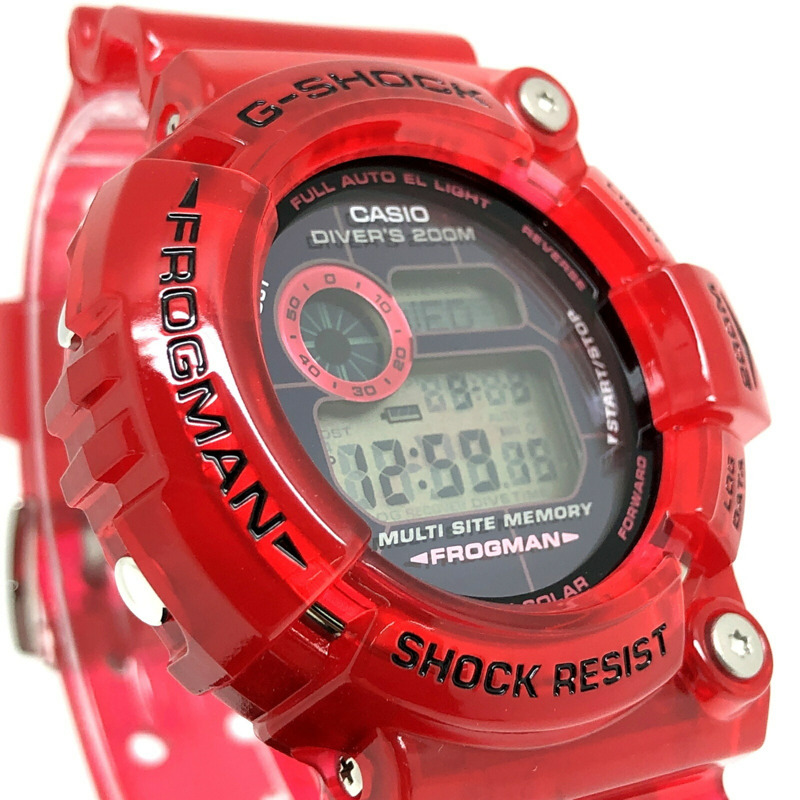 G-SHOCK CASIO FROGMAN 入るくどど2003手錶 GW-203K-4 糖果紅 鏤空 堅固耐用 太陽能 9代入るくどど型號 6月發售 三國丘店 ITL3FEU65GH2-3