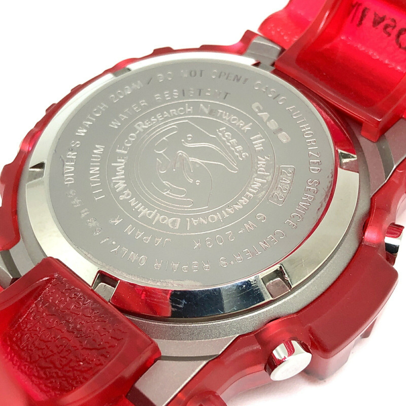 G-SHOCK CASIO FROGMAN 入るくどど2003手錶 GW-203K-4 糖果紅 鏤空 堅固耐用 太陽能 9代入るくどど型號 6月發售 三國丘店 ITL3FEU65GH2-7
